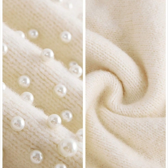 Long Sleeve Shirt With Floral 3D Faux Pearl Embellishment, Stylized Design, - Picture 8 of 8